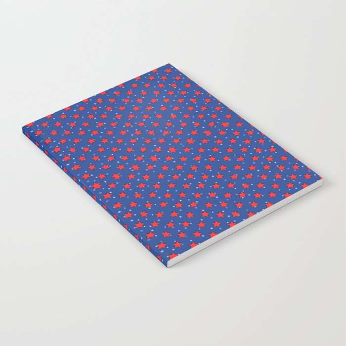 4th Of July Red Star Pattern Notebook
