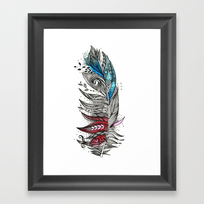 Garden Feather Framed Art Print