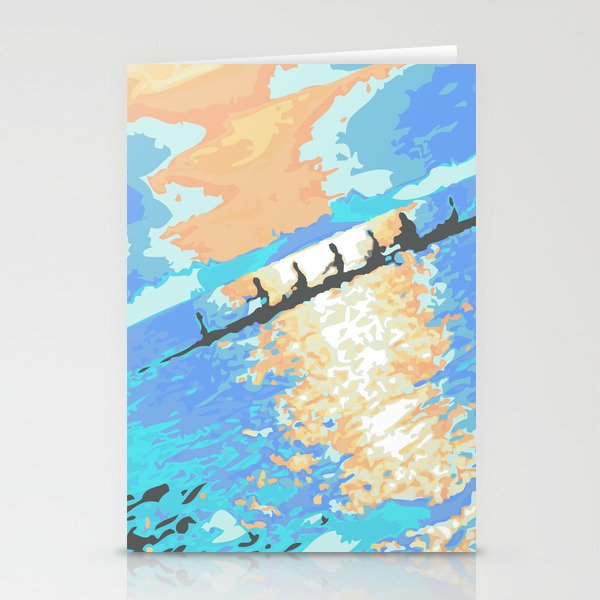 Rowing at dawn Stationery Cards