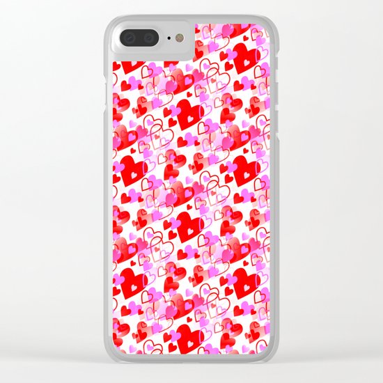 Flying Hearts Clear iPhone Case