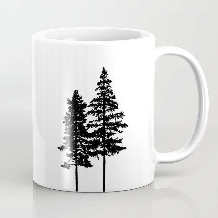 Minimalist 2 Skinny Pine Trees Coffee Mug