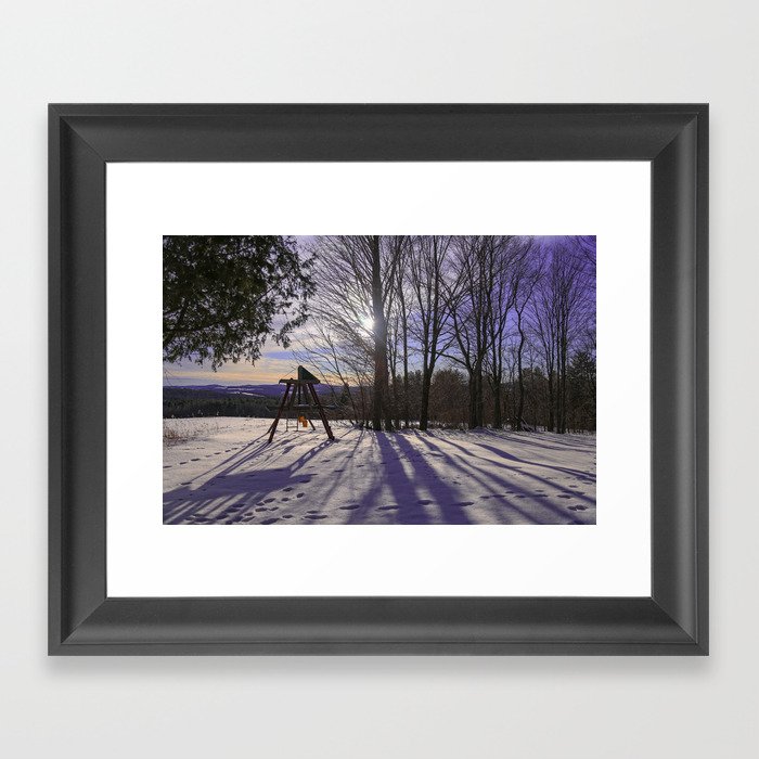 Winter Swing Set Framed Art Print