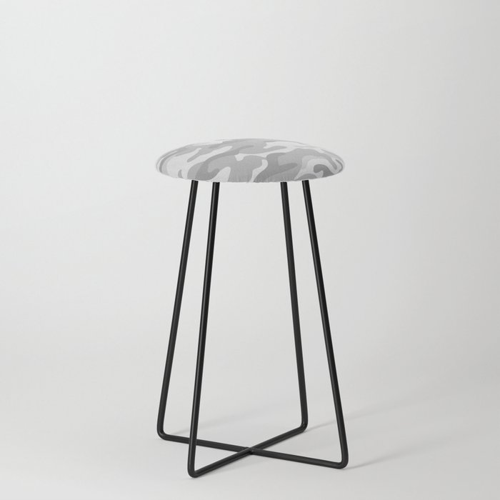 Camouflage Grey And White Counter Stool