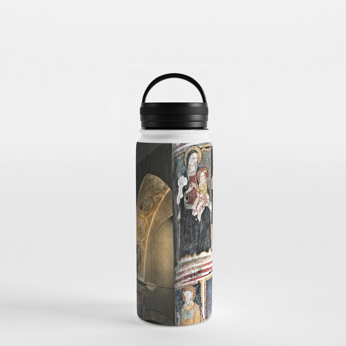 Medieval Religious Paintings, Saint Francis Church, Narni, Italy Water Bottle