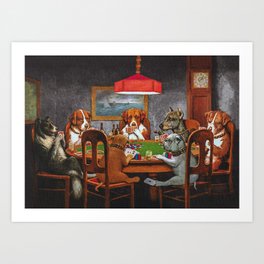 Dogs Playing Poker Art Print
