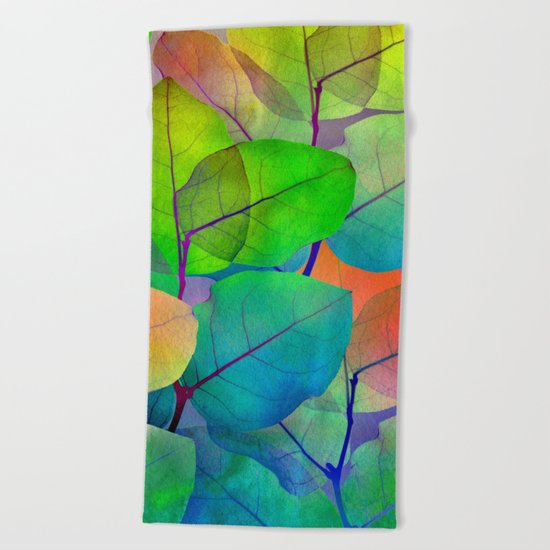 Translucent Leaves Beach Towel