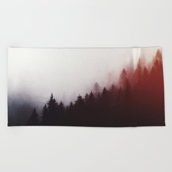 Watercolor woods Beach Towel