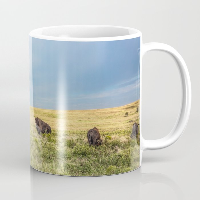 Rainbows and Bison - Buffalo on the Tallgrass Prairies of Oklahoma Coffee Mug