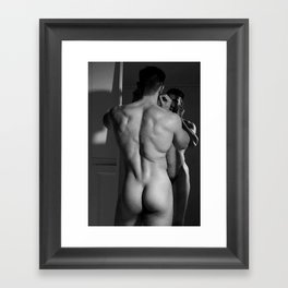 hot sexy man with sexy manly ass, male nude model, erotic male nude, male nude Framed Art Print
