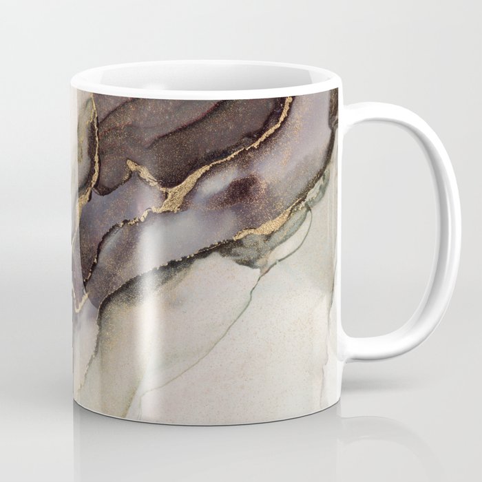 Golden Earth Tones Marble Abstract Ink Coffee Mug