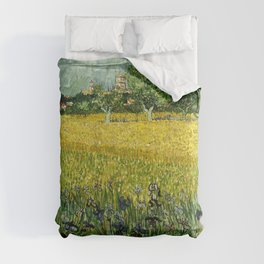 Vincent van Gogh Field with Flowers near Arles Oil Painting Comforter