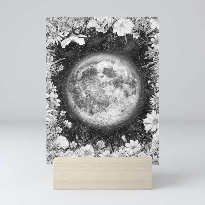 Midnight Moon in the Garden Mini Art Print