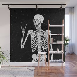 Rock and Roll Skeleton Design Wall Mural