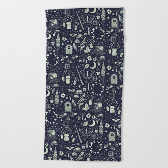 Fairy Garden: Midnight Beach Towel