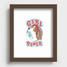 Basset Hound Girl Power Recessed Framed Print