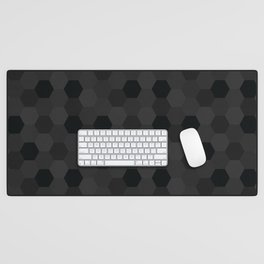 Dark Hexagon polygon pattern. Digital Illustration background Desk Mat