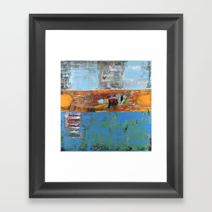 Alligator Blue Orange Modern Abstract Contemporary Art Framed Art