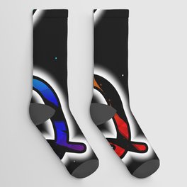 Light Spectrum Letter Q Socks