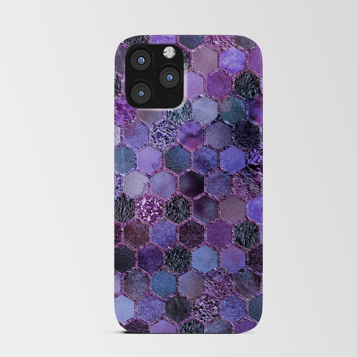 Purple geometric hexagonal elegant & luxury pattern iPhone Card Case