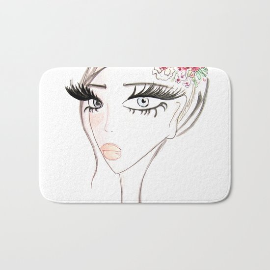 Flowers in the hair Bath Mat