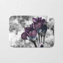 Pop of Color Flowers Muted Eggplant Teal Bath Mat