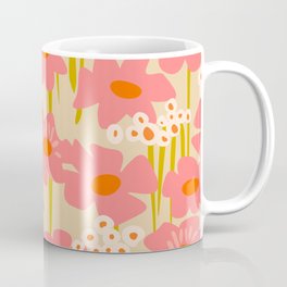 Relax in your summer meadow – floral shapes pattern Coffee Mug | Canvasprints, Cozy Colors, Floral, Mustard Yellow, Organic Shapes, Botanical, Color Block, Fresh, Muted Palettes, Mid Century 