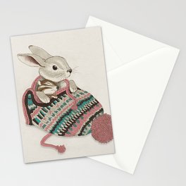 Cozy Bunny and Chipmunk Stationery Card
