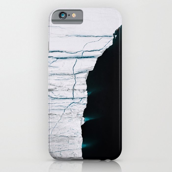Black and White - Abstract minimal Iceberg aerial view in Greenland - Landscape Photography iPhone Case