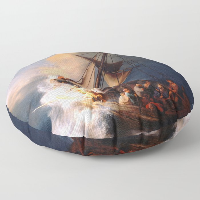 The Storm On The Sea Of Galilee Painting By Rembrandt Floor Pillow