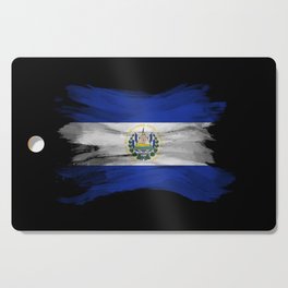 El Salvador flag brush stroke, national flag Cutting Board