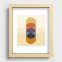 Abstraction_SUNRISE_SUNSET_CIRCLE_RISING_COLORFUL_POP_ART_0425A Recessed Framed Print