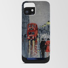 A couple walking in rainy London. iPhone Card Case