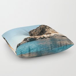 Mexico Photography - Tall Cliff By The Ocean Shore Floor Pillow
