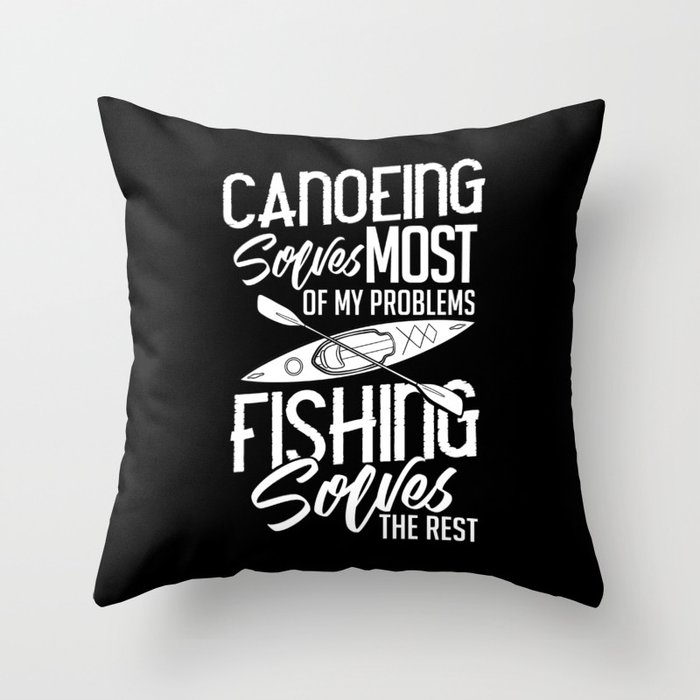 Canoeing Paddle Kayak Canoe Boat Kayaking Throw Pillow