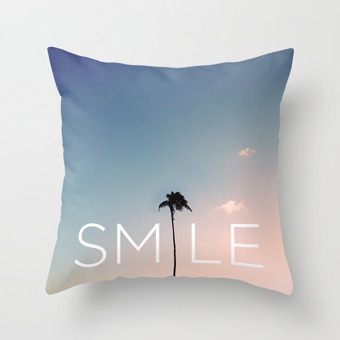 Palm tree Smile Throw Pillow