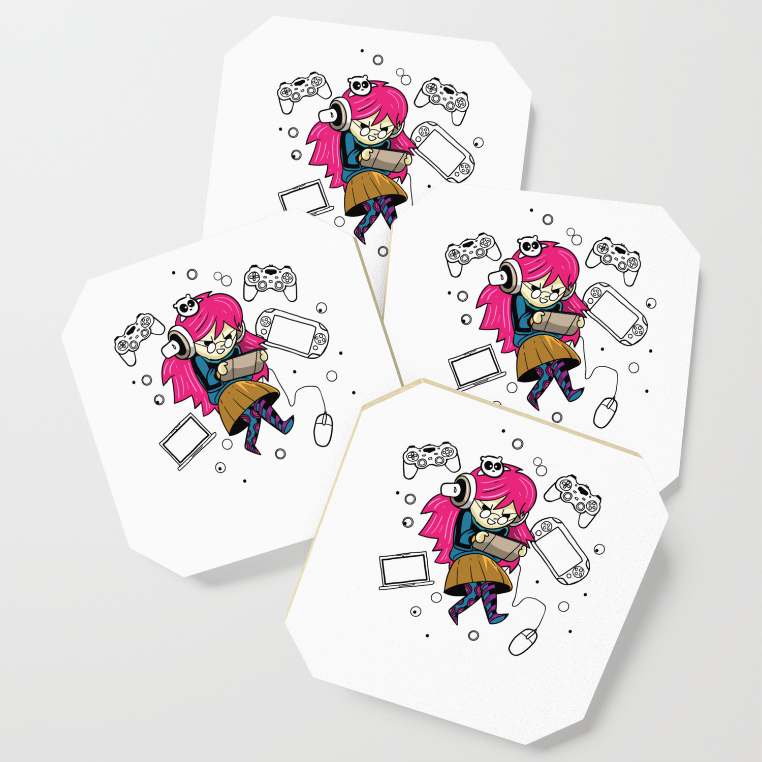 Gamer Girl Cosplay Anime Manga Kawaii Gift Coaster By Mrniceguy83