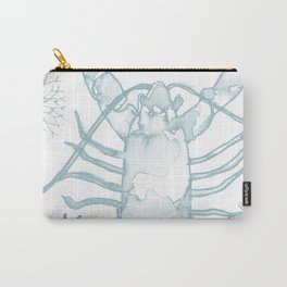 Lobster and Coral, Watercolor in Pale Blues Carry-All Pouch