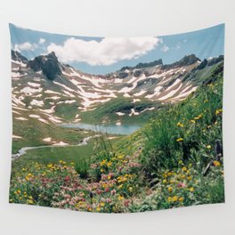 Summer Lake Wildflowers Wall Tapestry