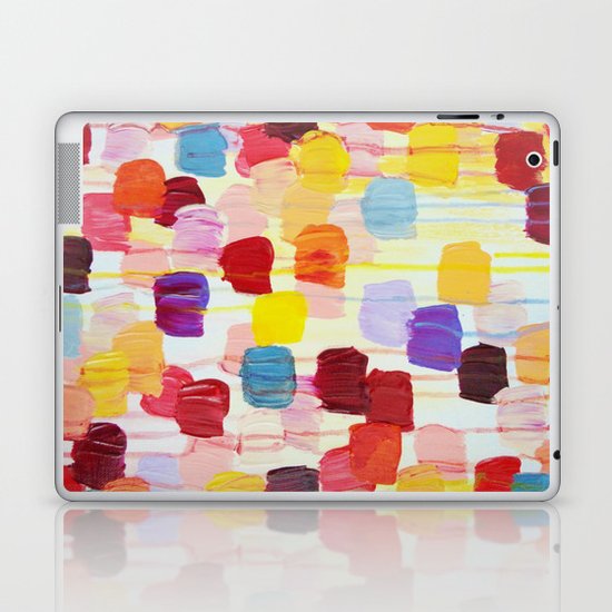 DOTTY - Stunning Bright Bold Rainbow Colorful Square Polka Dots Lovely Original Abstract Painting Laptop & iPad Skin