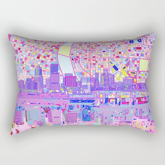 portland city skyline Rectangular Pillow