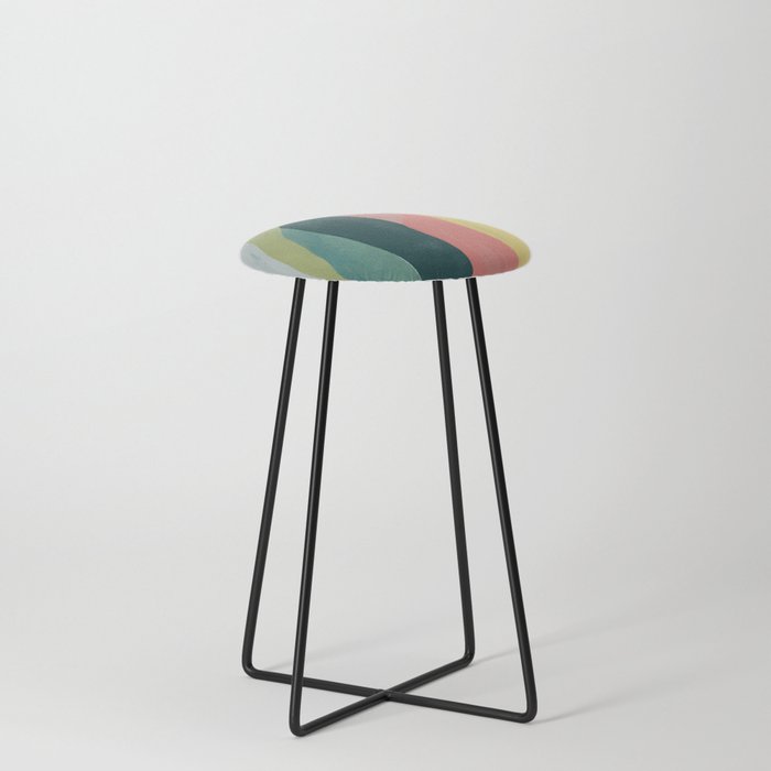 Shapes In Color Harmonics | Abstract Shaped Design Counter Stool