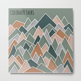 Colorado Fourteeners Metal Print | Mountains, Nature, Bumbleb, Fourteeners, 14Ers, Graphicdesign, Rock, Hiking, Colorado, Park 