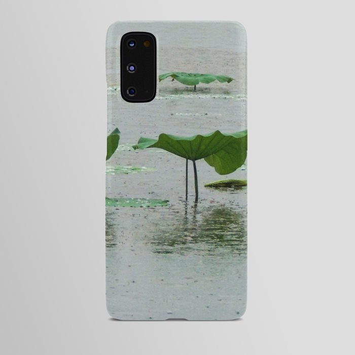 Lotus Leaves on a Rainy Day Android Case