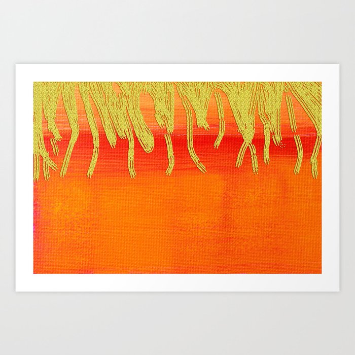 Modern Orange And Gold Watercolor Luxury Ombre Gradient Abstract Art Print