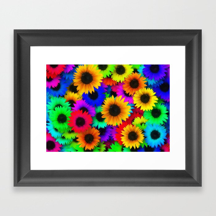 Pop Art Sunflowers Framed Art Print