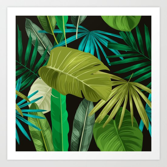 Tropical Leaf Pattern Art Print