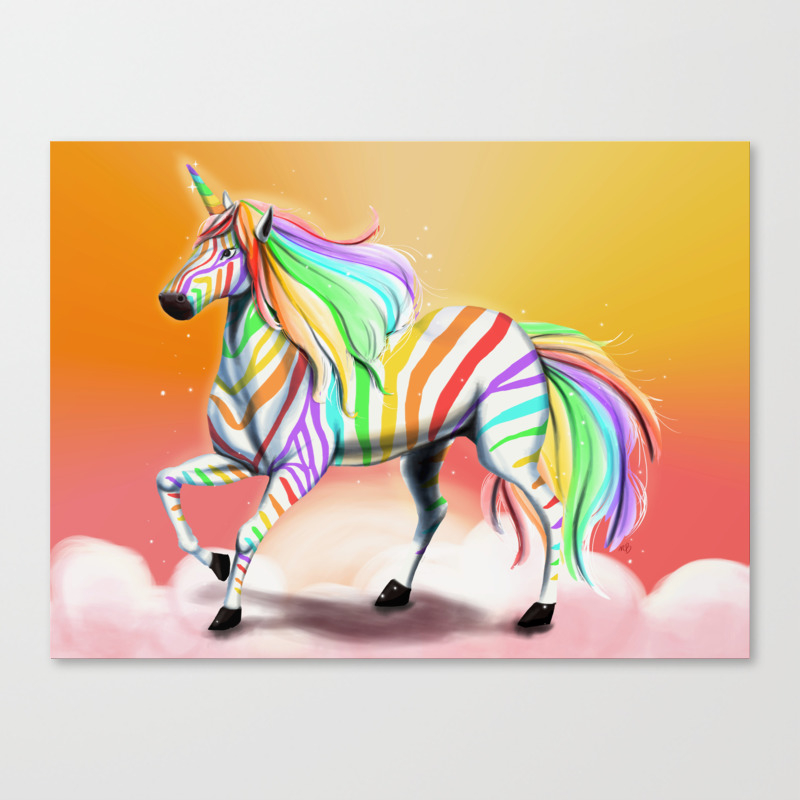 Zebra Unicorn Canvas Print By Natalieborghi Society6
