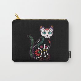 Muertos Day Of Dead Halloween Cat Sugar Skull Carry-All Pouch
