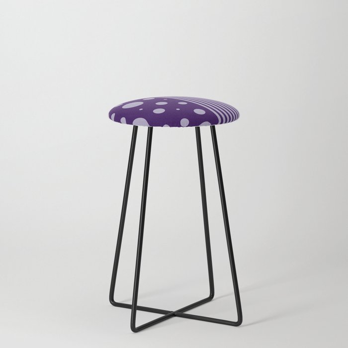 Spots and Stripes - Purple Counter Stool