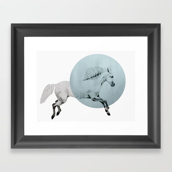 white horse Framed Art Print